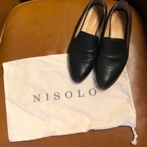 Nisolo Black Leather Frida Smoking Shoe